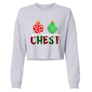 ChestNuts Funny Matching Chestnuts Christmas Couples Chest Cropped Pullover Crew