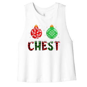 ChestNuts Funny Matching Chestnuts Christmas Couples Chest Women's Racerback Cropped Tank