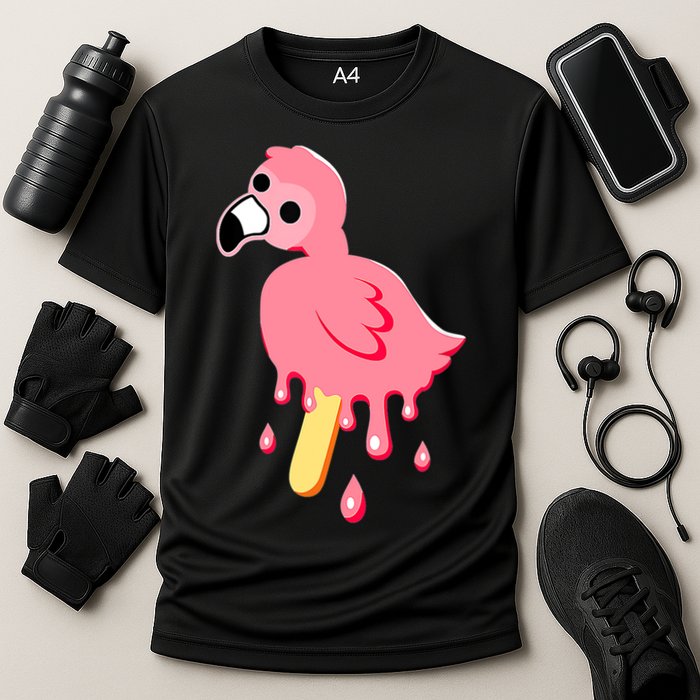 Cute Flamingo Merch Mrflimflam Bird Popsicle Ice Cream Day Gift Cooling Performance Crew T-Shirt