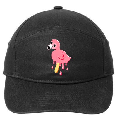 Cute Flamingo Merch Mrflimflam Bird Popsicle Ice Cream Day Gift 7-Panel Snapback Hat