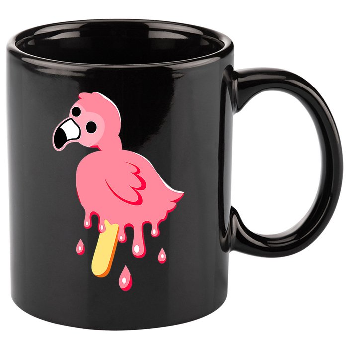 Cute Flamingo Merch Mrflimflam Bird Popsicle Ice Cream Day Gift 11oz C Handle Ceramic Mug