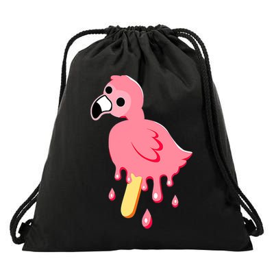 Cute Flamingo Merch Mrflimflam Bird Popsicle Ice Cream Day Gift Drawstring Bag