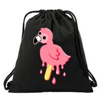 Cute Flamingo Merch Mrflimflam Bird Popsicle Ice Cream Day Gift Drawstring Bag