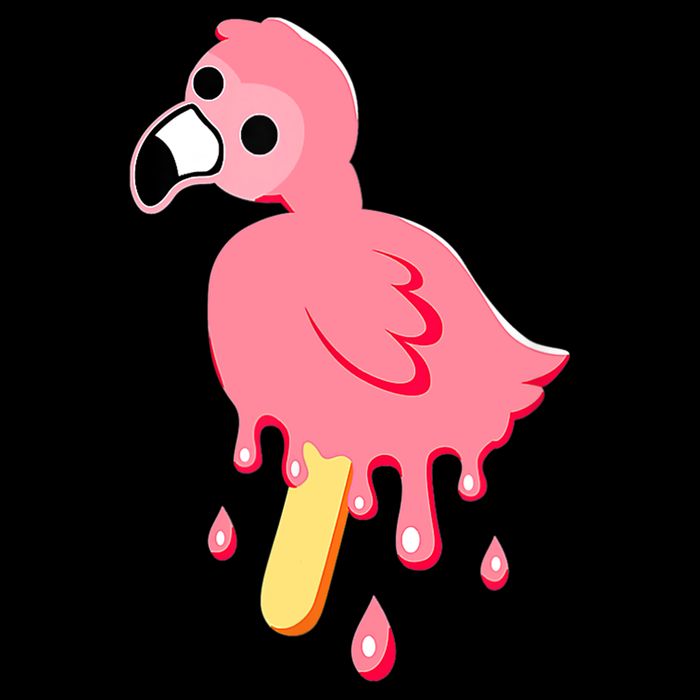 Cute Flamingo Merch Mrflimflam Bird Popsicle Ice Cream Day Gift Drawstring Bag