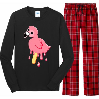 Cute Flamingo Merch Mrflimflam Bird Popsicle Ice Cream Day Gift Long Sleeve Pajama Set