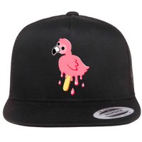 Cute Flamingo Merch Mrflimflam Bird Popsicle Ice Cream Day Gift Flat Bill Trucker Hat