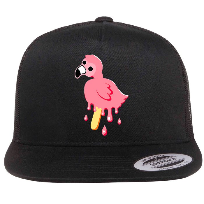 Cute Flamingo Merch Mrflimflam Bird Popsicle Ice Cream Day Gift Flat Bill Trucker Hat