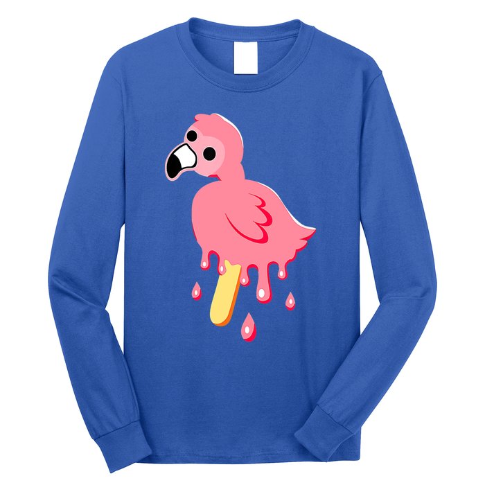 Cute Flamingo Merch Mrflimflam Bird Popsicle Ice Cream Day Gift Long Sleeve Shirt