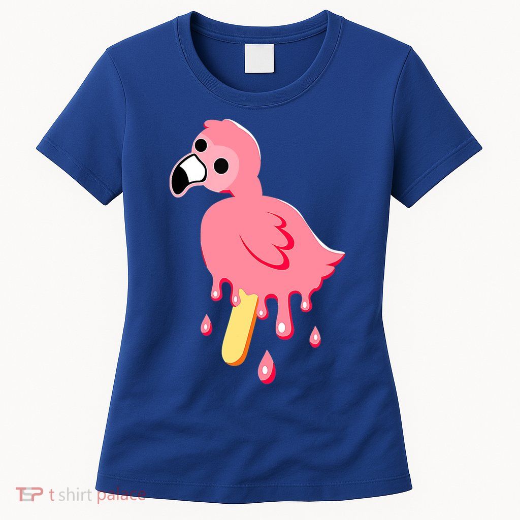 Cute Flamingo Merch Mrflimflam Bird Popsicle Ice Cream Day Gift Womens T-Shirt