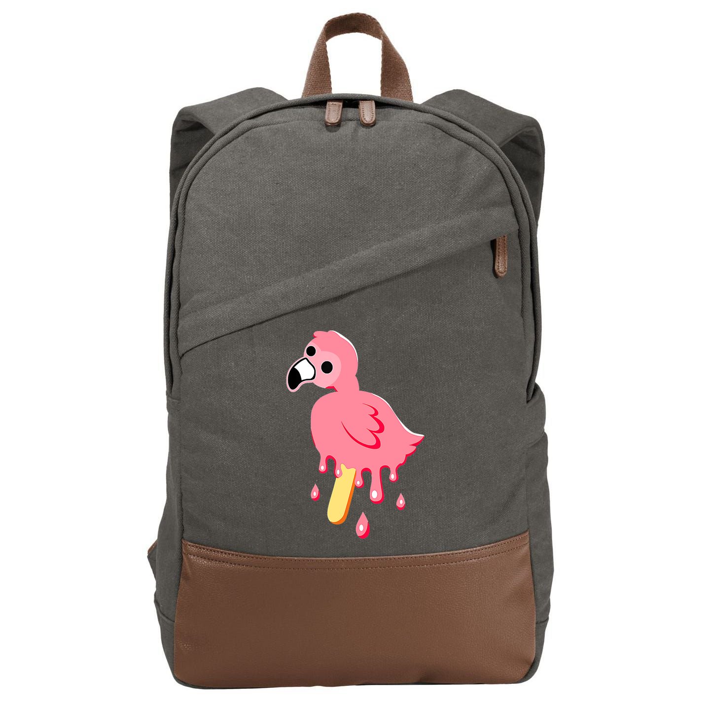 Cute Flamingo Merch Mrflimflam Bird Popsicle Ice Cream Day Gift Cotton Canvas Backpack