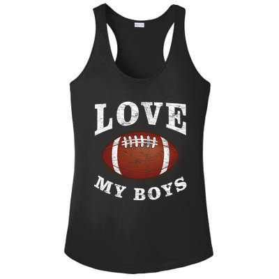 Cute Football Mom I Love My Football For Mom Birthday Gift Ladies PosiCharge Competitor Racerback Tank