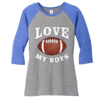 Cute Football Mom I Love My Football For Mom Birthday Gift Women's Tri-Blend 3/4-Sleeve Raglan Shirt