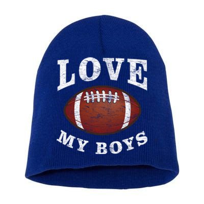 Cute Football Mom I Love My Football For Mom Birthday Gift Short Acrylic Beanie