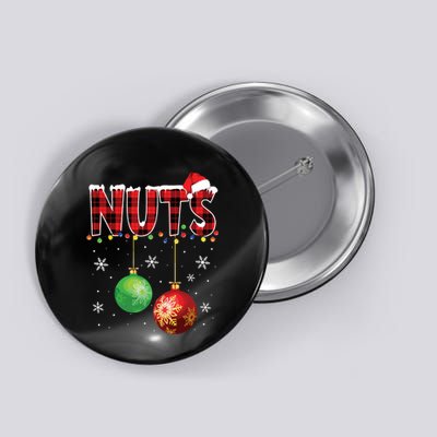 Chestnuts Funny Matching Couples Christmas Lights Nuts Button
