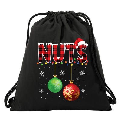 Chestnuts Funny Matching Couples Christmas Lights Nuts Drawstring Bag