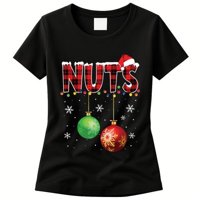 Chestnuts Funny Matching Couples Christmas Lights Nuts Womens T-Shirt