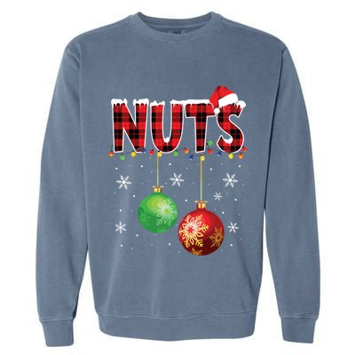 Chestnuts Funny Matching Couples Christmas Lights Nuts Garment-Dyed Sweatshirt