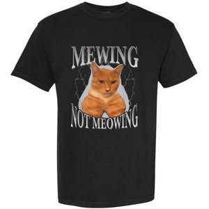 Cat Funny Meme Mewing Not Meowing Garment-Dyed Heavyweight T-Shirt