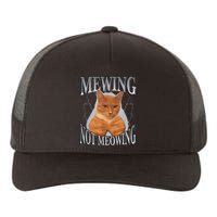 Cat Funny Meme Mewing Not Meowing Yupoong Adult 5-Panel Trucker Hat