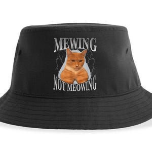 Cat Funny Meme Mewing Not Meowing Sustainable Bucket Hat