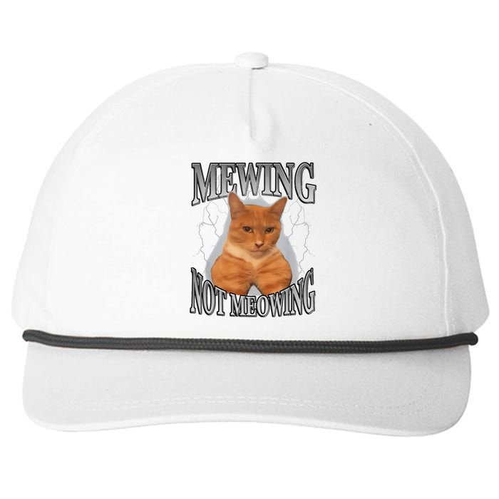 Cat Funny Meme Mewing Not Meowing Snapback Five-Panel Rope Hat