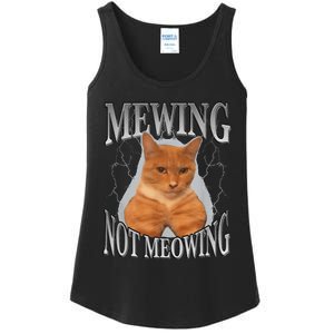 Cat Funny Meme Mewing Not Meowing Ladies Essential Tank