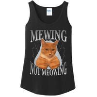 Cat Funny Meme Mewing Not Meowing Ladies Essential Tank