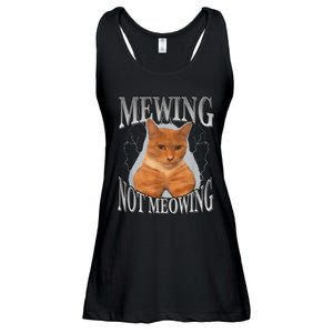 Cat Funny Meme Mewing Not Meowing Ladies Essential Flowy Tank