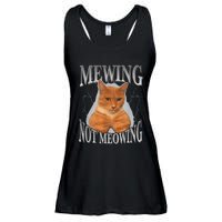 Cat Funny Meme Mewing Not Meowing Ladies Essential Flowy Tank