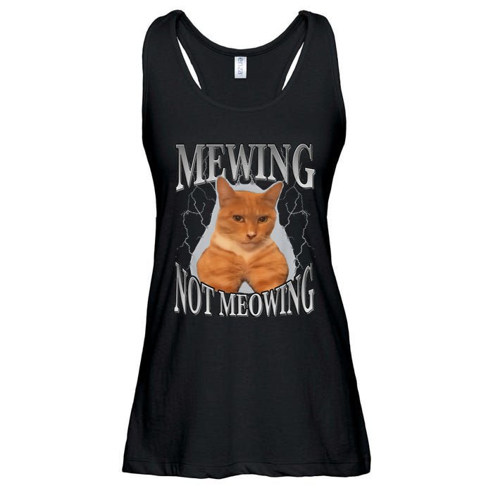 Cat Funny Meme Mewing Not Meowing Ladies Essential Flowy Tank