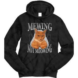 Cat Funny Meme Mewing Not Meowing Tie Dye Hoodie