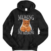 Cat Funny Meme Mewing Not Meowing Tie Dye Hoodie