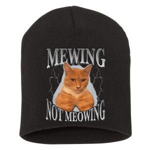 Cat Funny Meme Mewing Not Meowing Short Acrylic Beanie