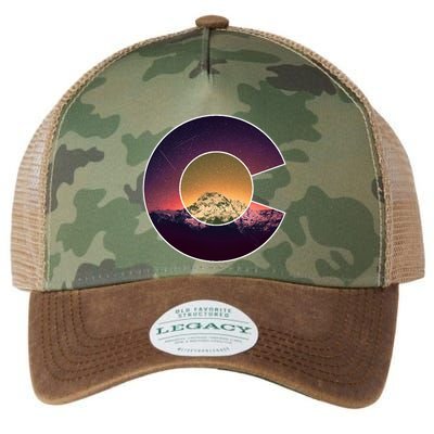 Colorado Flag Mountain Sky And Stars Graphic Design Gift Legacy Tie Dye Trucker Hat