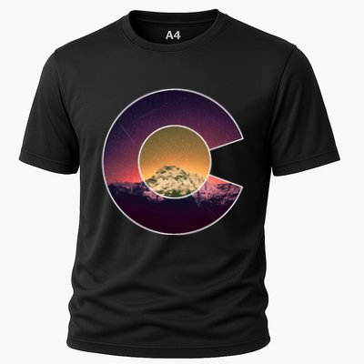 Colorado Flag Mountain Sky And Stars Graphic Design Gift Performance Shirt