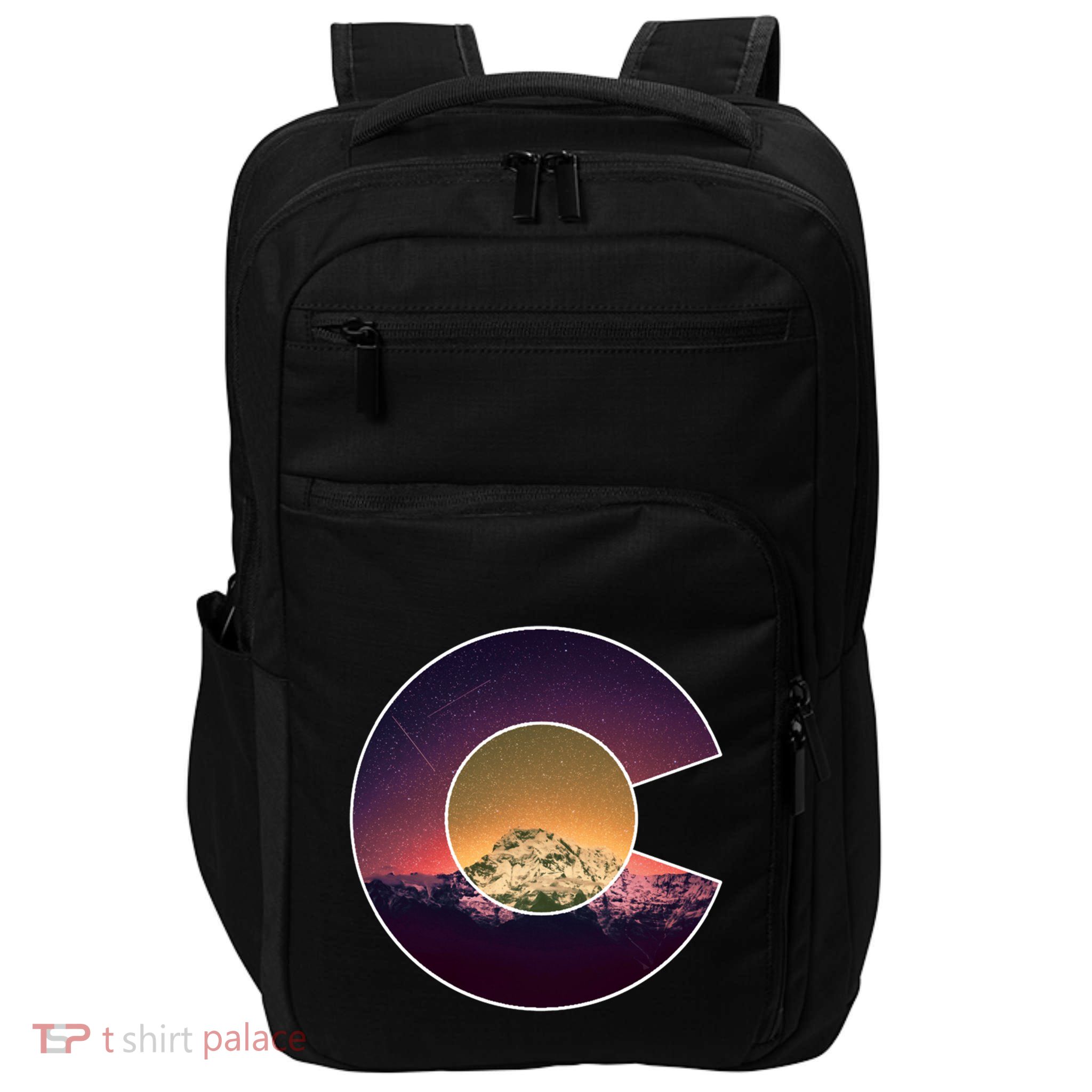 Colorado Flag Mountain Sky And Stars Graphic Design Gift Impact Tech Backpack