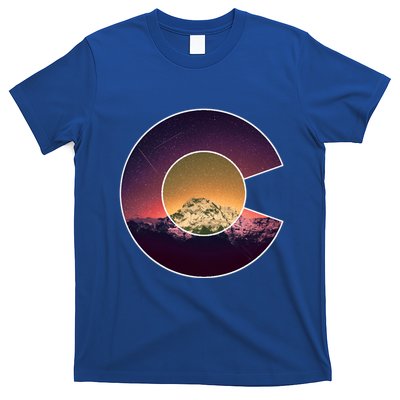 Colorado Flag Mountain Sky And Stars Graphic Design Gift T-Shirt