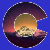 Colorado Flag Mountain Sky And Stars Graphic Design Gift Button