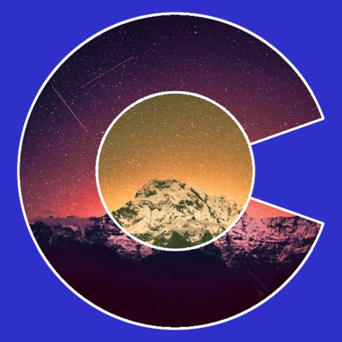 Colorado Flag Mountain Sky And Stars Graphic Design Gift Button