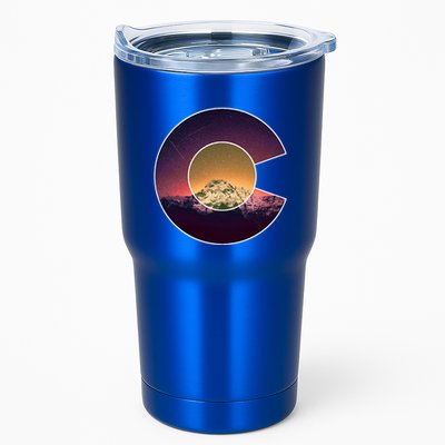 Colorado Flag Mountain Sky And Stars Graphic Design Gift Tumbler