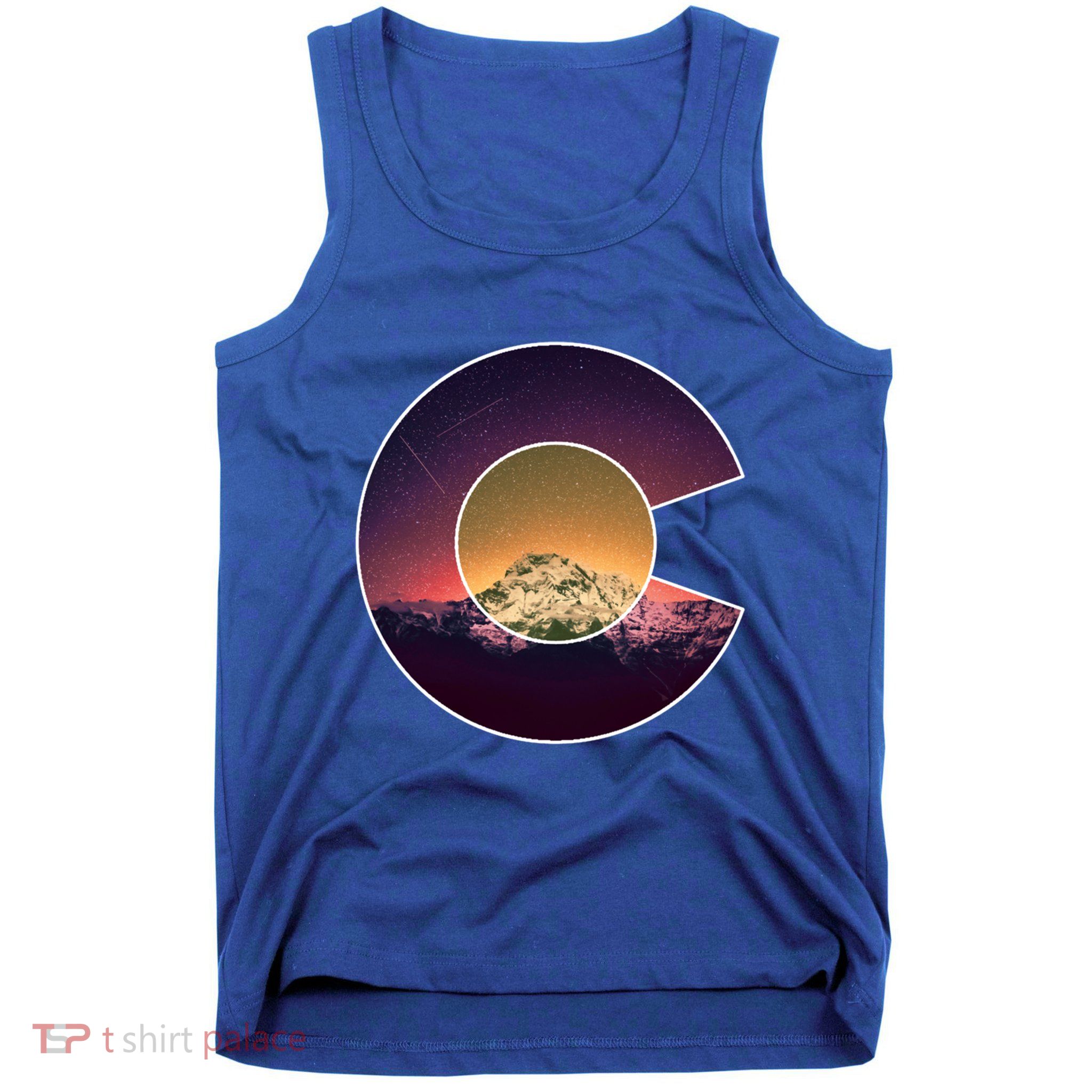 Colorado Flag Mountain Sky And Stars Graphic Design Gift Tank Top