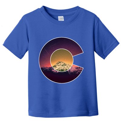 Colorado Flag Mountain Sky And Stars Graphic Design Gift Toddler T-Shirt