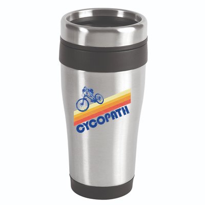 Cycopath! Funny Mountain Biking Vintage Retro 80s 16oz Travel Tumbler