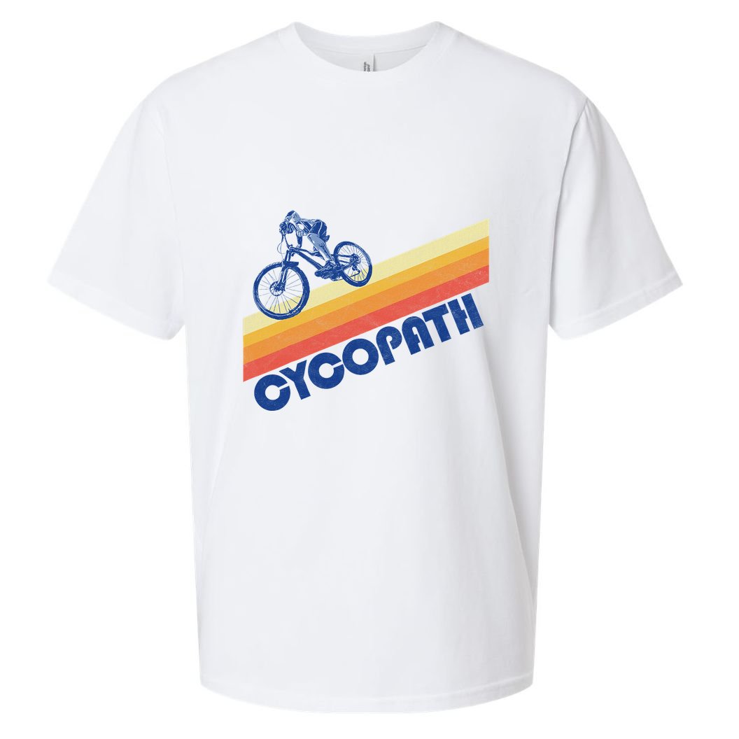 Cycopath! Funny Mountain Biking Vintage Retro 80s Sueded Cloud Jersey T-Shirt