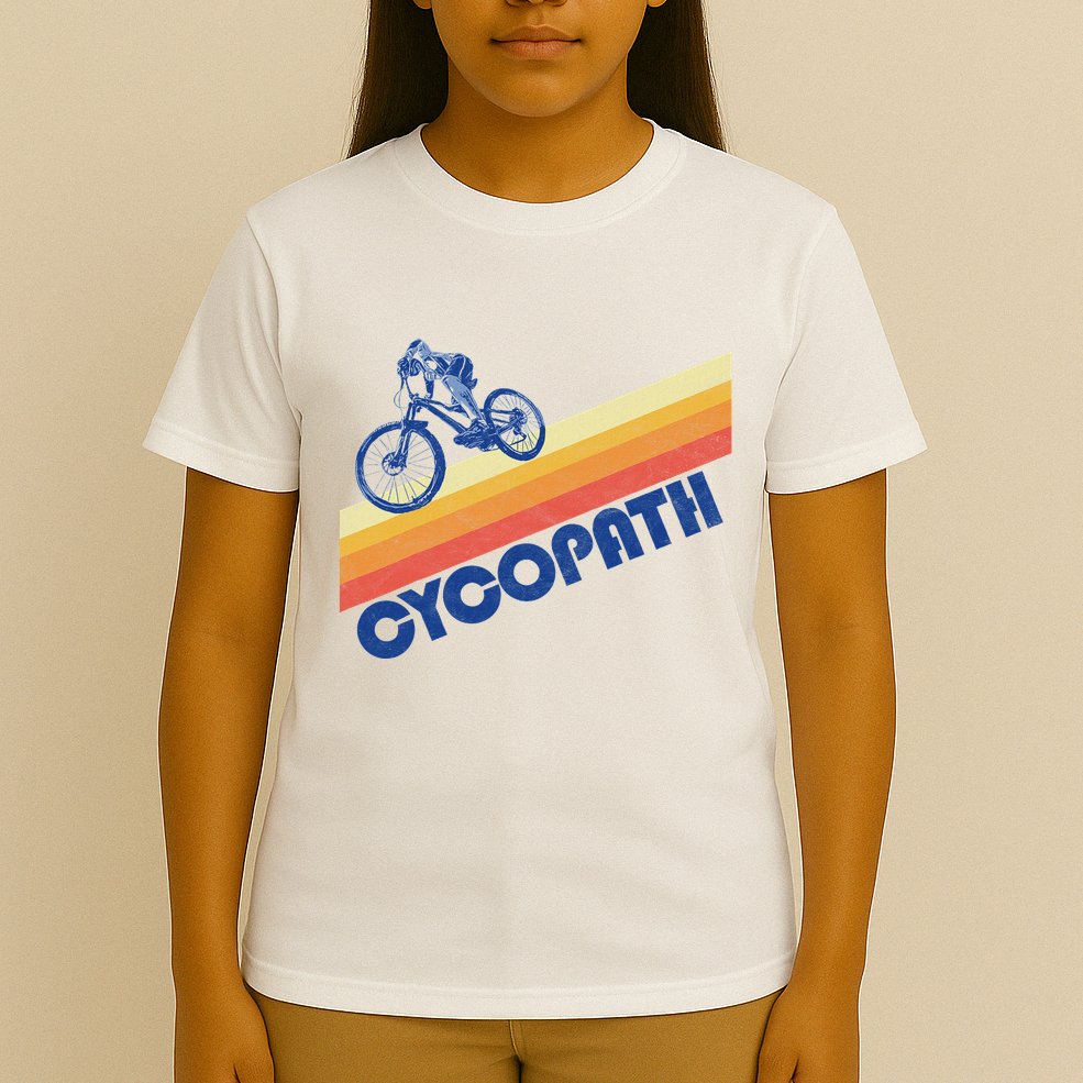 Cycopath! Funny Mountain Biking Vintage Retro 80s T-Shirt