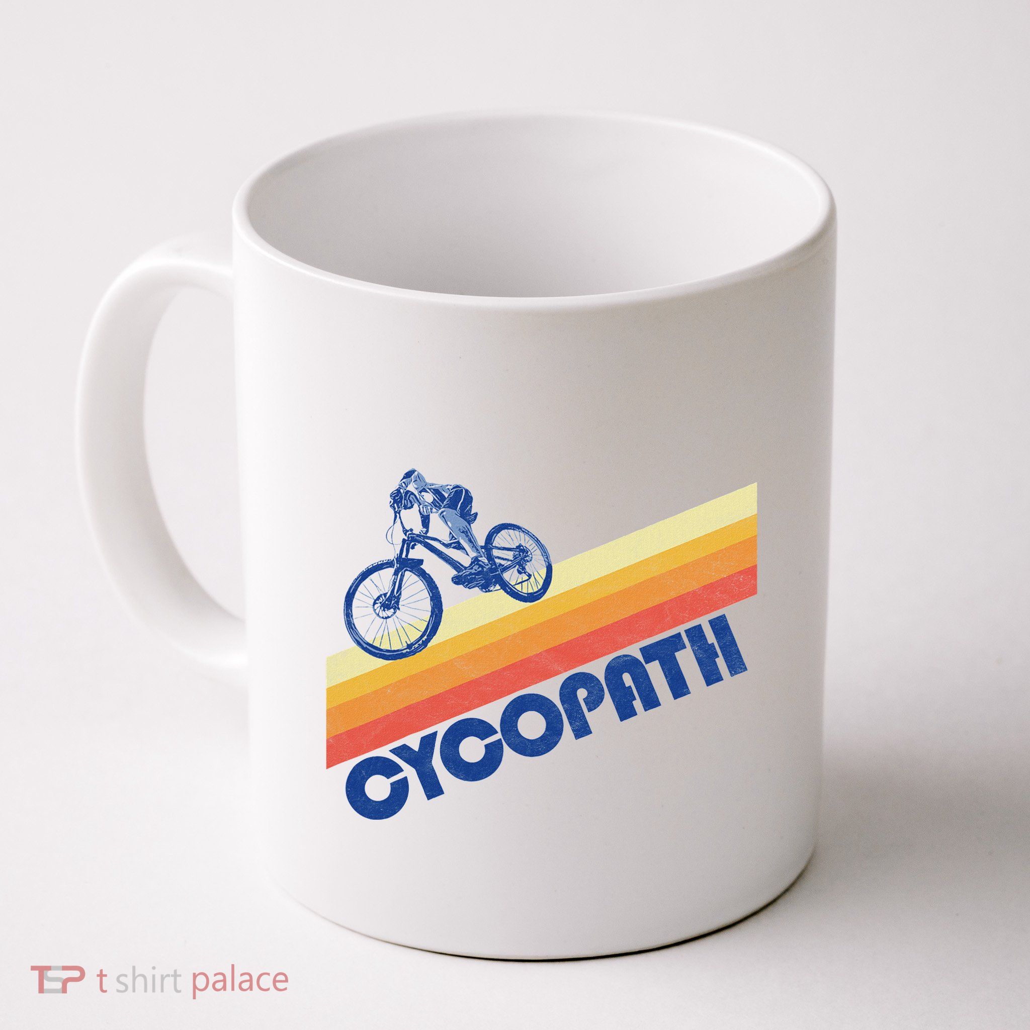 Cycopath! Funny Mountain Biking Vintage Retro 80s Mug