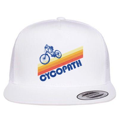 Cycopath! Funny Mountain Biking Vintage Retro 80s Flatbill Hat