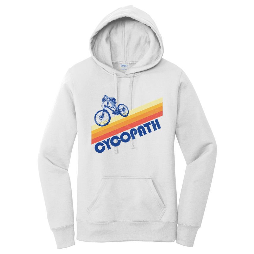 Cycopath! Funny Mountain Biking Vintage Retro 80s Women's Pullover Hoodie