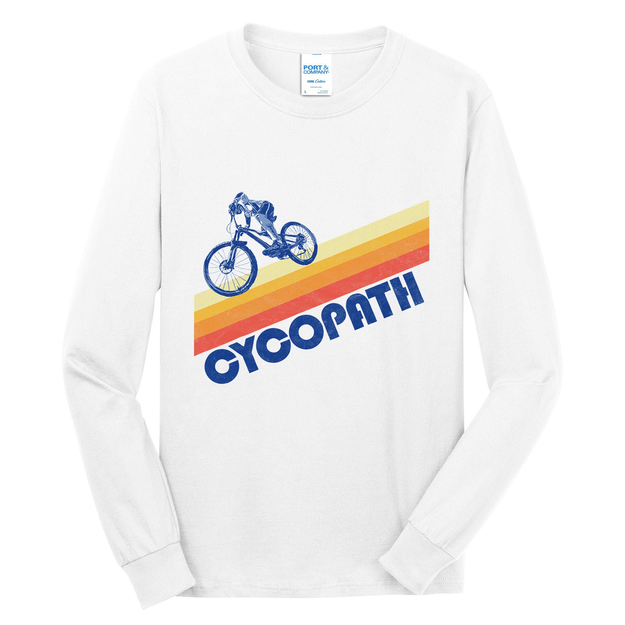 Cycopath! Funny Mountain Biking Vintage Retro 80s Tall Long Sleeve T-Shirt