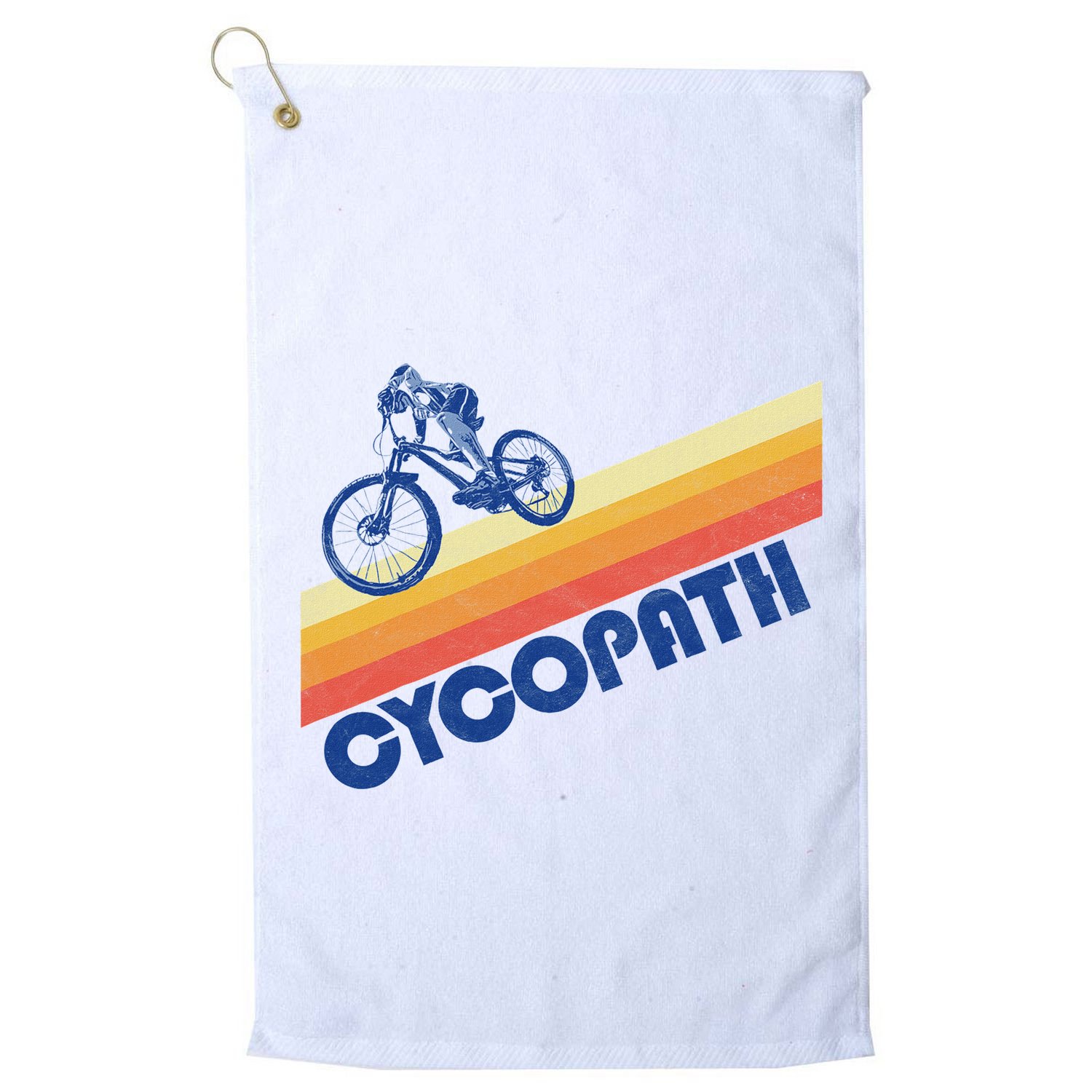 Cycopath! Funny Mountain Biking Vintage Retro 80s Golf Towel